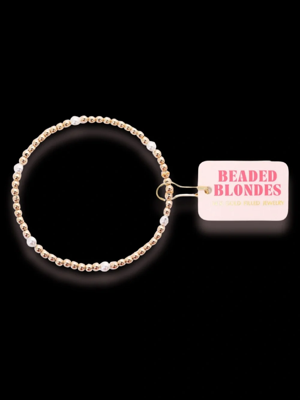 Beaded Blondes Petite 6.25 inch Gold Madi Pearl Bracelet